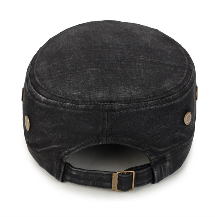 Cotton Flat Cap - Adjustable Short Brim Baker Boy Hat, Blue, Khaki, Black or Brown - Amora