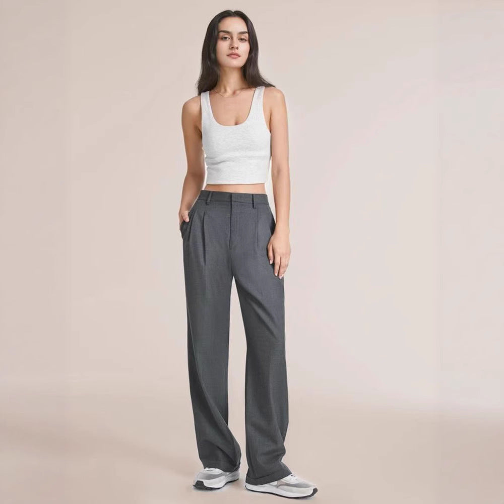 Women's High Waisted Wide Leg Trousers - Belted Pants with Real Back Pockets, Eight Styles, XS-5XL - Amora