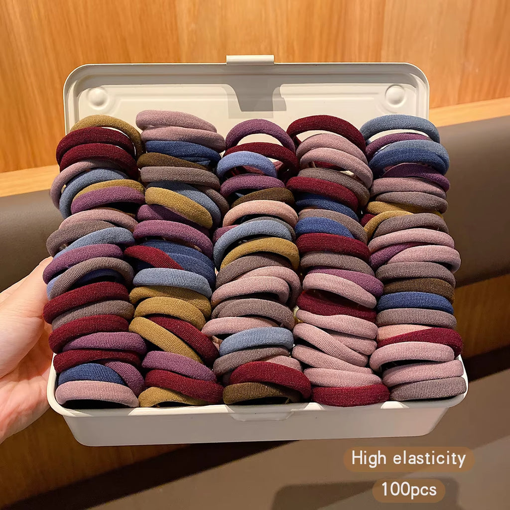 100 Seamless, High Elasticity, Durable Korean Style Hair Accessories with Elastic Bands Suitable for Daily Use