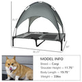 Elevated Dog Bed with Removable Canopy, Outdoor Dog Cot with UV Protection Canopy Shade, 36 Inch Large Pet Bed for Camping, Gray