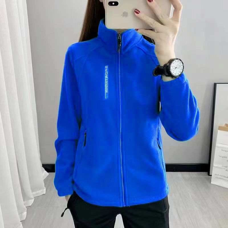 Women's Double-Sided Fleece Jacket - Thick Stand Collar Zip-Up Polar Fleece Coat, Nine Colours, 1XL-5XL - Amora