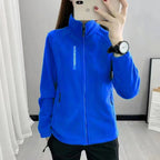 Women's Double-Sided Fleece Jacket - Thick Stand Collar Zip-Up Polar Fleece Coat, Nine Colours, 1XL-5XL - Amora