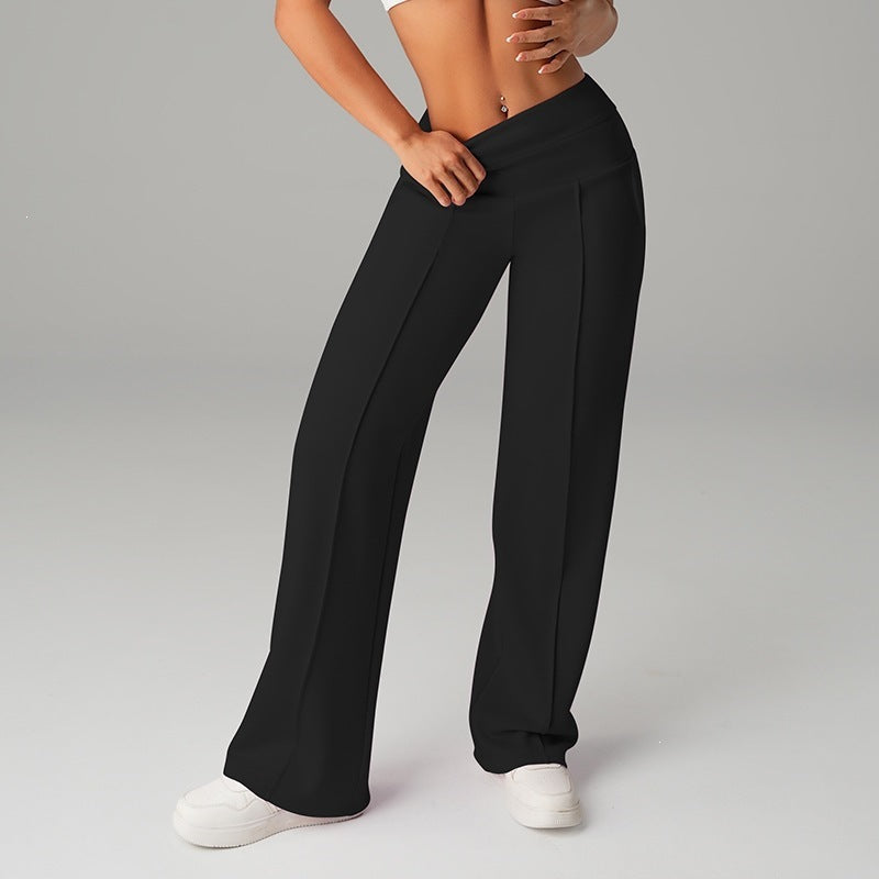 Women's High Waisted Wide Leg Sports Trousers - Breathable Training Pants, Eleven Colours, S-XL - Amora