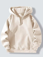 Zip-Up Fleece Hoodie - Loose Fit Terry Lined Hoodie with Pockets, S-3XL - Amora