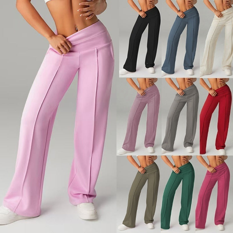 Women's High Waisted Wide Leg Trousers - Pleated Stretch Pants, Eleven Colours, S-3XL - Amora