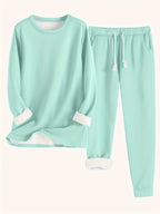 Women's Fleece-Lined Base Layer Top - Thick Slim Fit Thermal Long Sleeve Shirt, Thirteen Colours, S-2XL - Amora