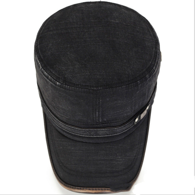 Cotton Flat Cap - Adjustable Short Brim Baker Boy Hat, Blue, Khaki, Black or Brown - Amora