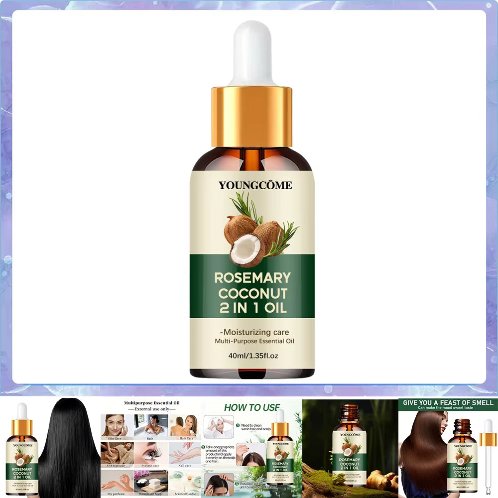Rosemary Oil Hair Essential Coconut Oil Improve Hair Loss and Nourishes Strengthen Hair Roots Scalp Treatment Hair Care
