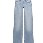 Women's Mid Waist Wide Leg Jeans - Retro Straight Leg Floor Length Denim, Six Colours, XS-L - Amora