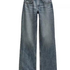 Women's Mid Waist Wide Leg Jeans - Retro Straight Leg Floor Length Denim, Six Colours, XS-L - Amora