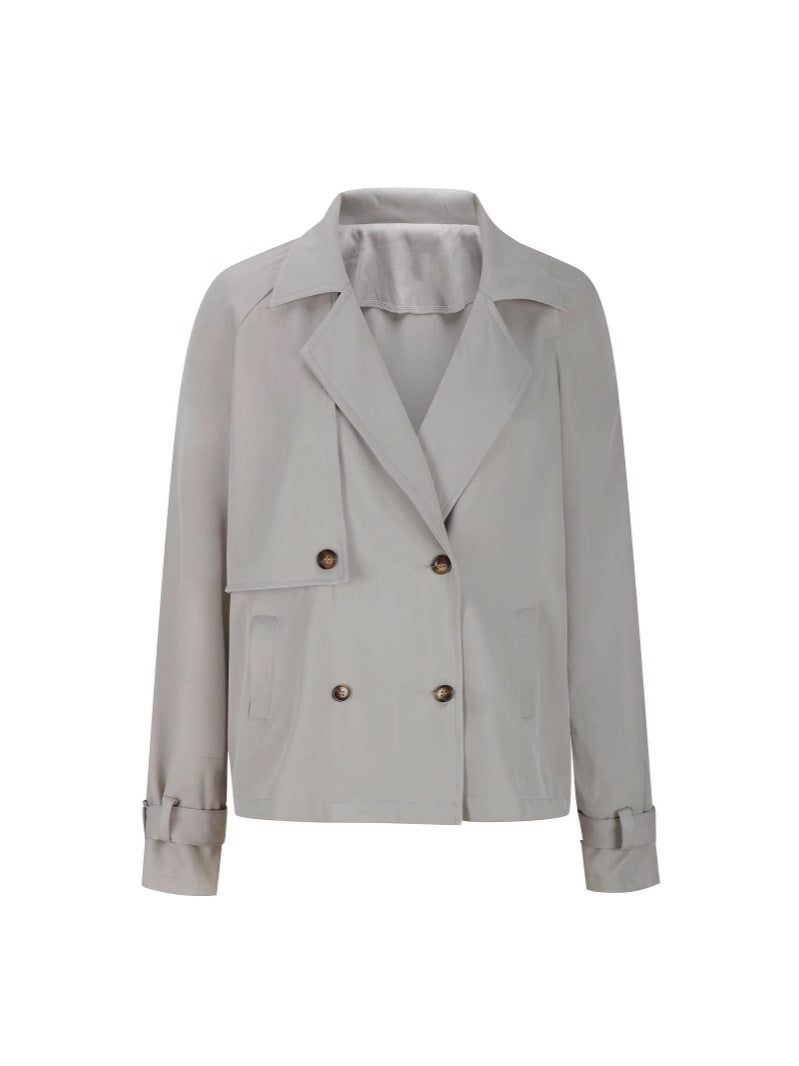 Women's Autumn Suit Set - Blazer and Trousers, Khaki, Grey, Burgundy, Black or Blue, S-2XL - Amora