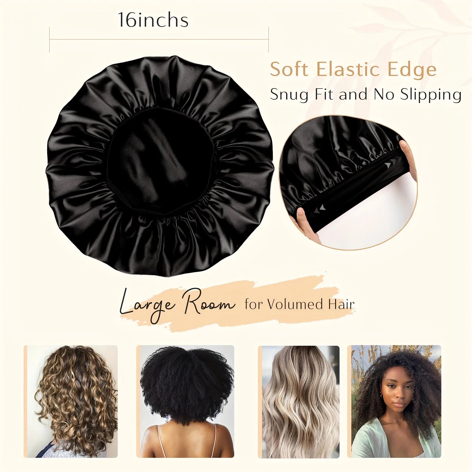 5Pcs No Heat Hair Curler Satin Sleeping Cap Set Heatless Hair Curling Headband Hair Claw Clip Hair Rings Salon Hair Accessories