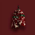 Reversible Knitted Winter Scarf - Double-Sided Festive Scarf, Nine Patterns, 165x34cm - Amora