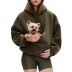Women's Hooded Pullover Sweatshirt - Loose Fit Top with Front Pet Pocket, Seven Colours, S-XXL - Amora