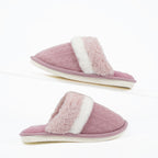 Plush House Slippers - Faux Fur Lined Non-Slip Indoor Slippers, Khaki, Grey, Pink or Blue, EU 38-47 - Amora