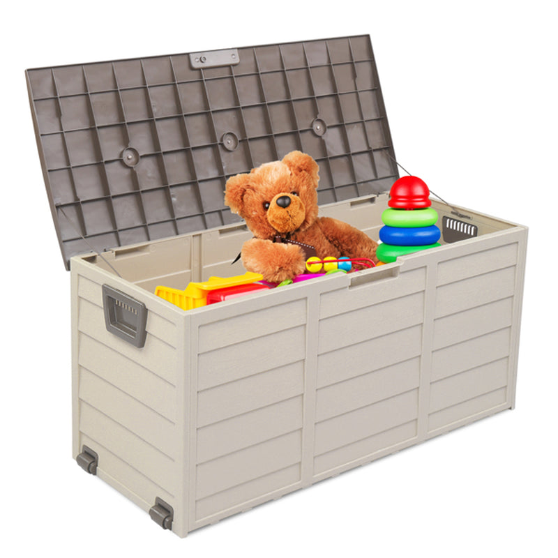 75Gal 130Lb Brown Plastic Patio Storage Box