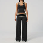 Women's Yoga Tank and Pilates Leggings - Sold as a Set or Separately, Polka Dot or Stripe, S-XL - Amora