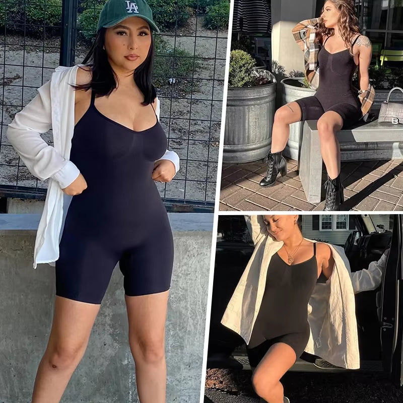 New Bodysuit Shapewear Women Tank Top Tummy Control Full Body Shaper anti Chafing Shorts Slimming Waist Trainer Butt Lifter