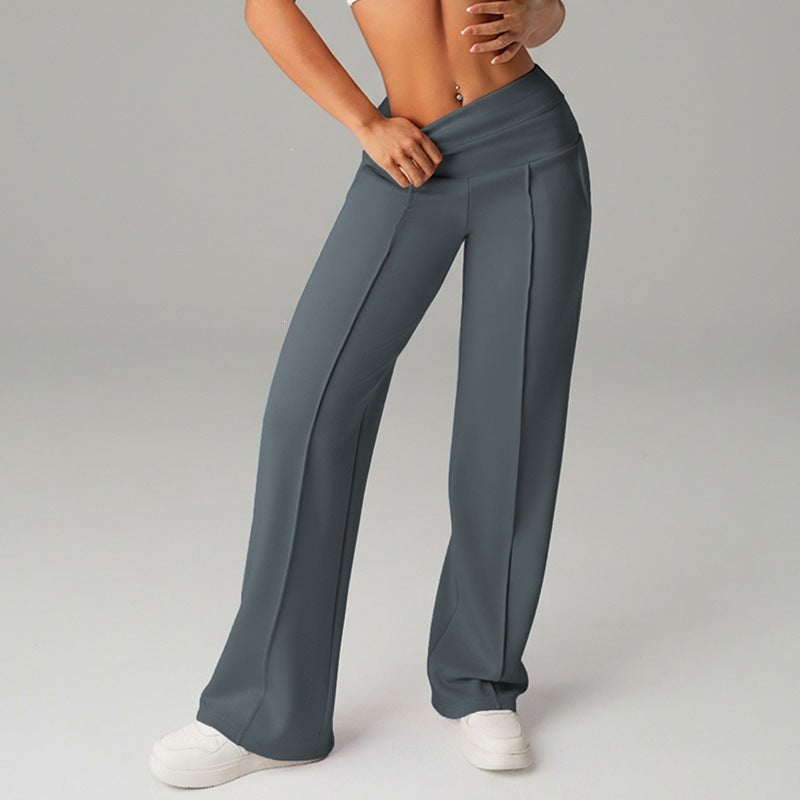 Women's High Waisted Wide Leg Sports Trousers - Breathable Training Pants, Eleven Colours, S-XL - Amora