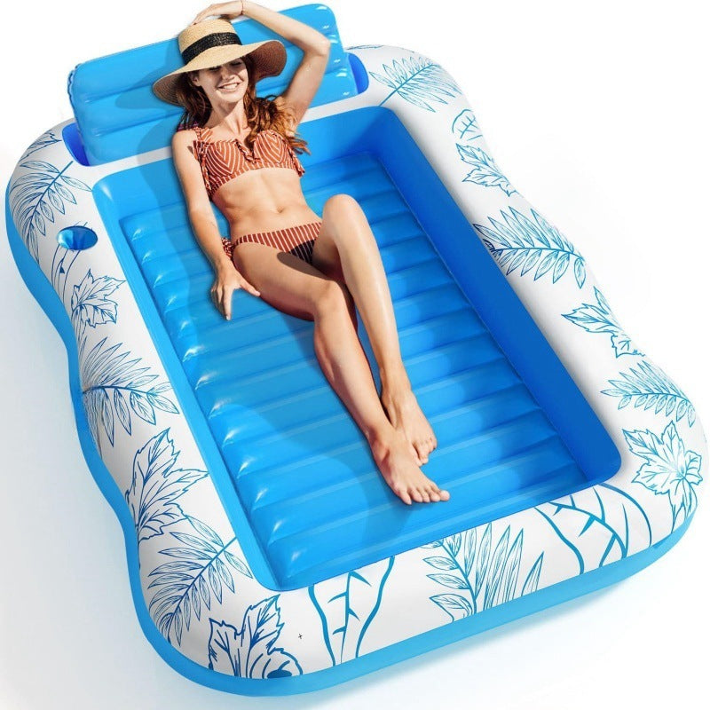 Inflatable Maple Leaf Floating Bed Swimming Ring Backrest Float Raft