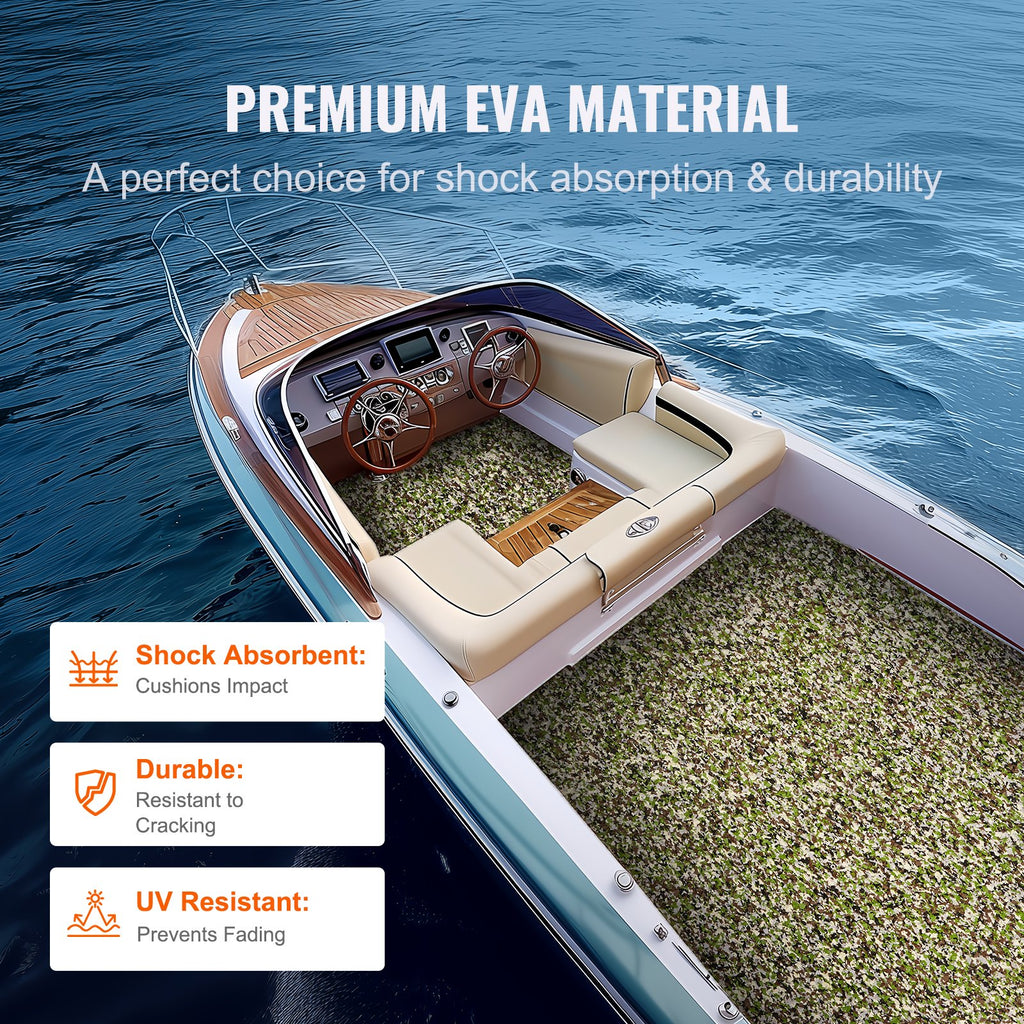 Boat Flooring, EVA Foam Boat Decking 94.5" X 35.4", Non-Slip Self-Adhesive Flooring, 23.2 Sq.Ft Marine Carpet for Boats, Yacht, Pontoon, Kayak Decking