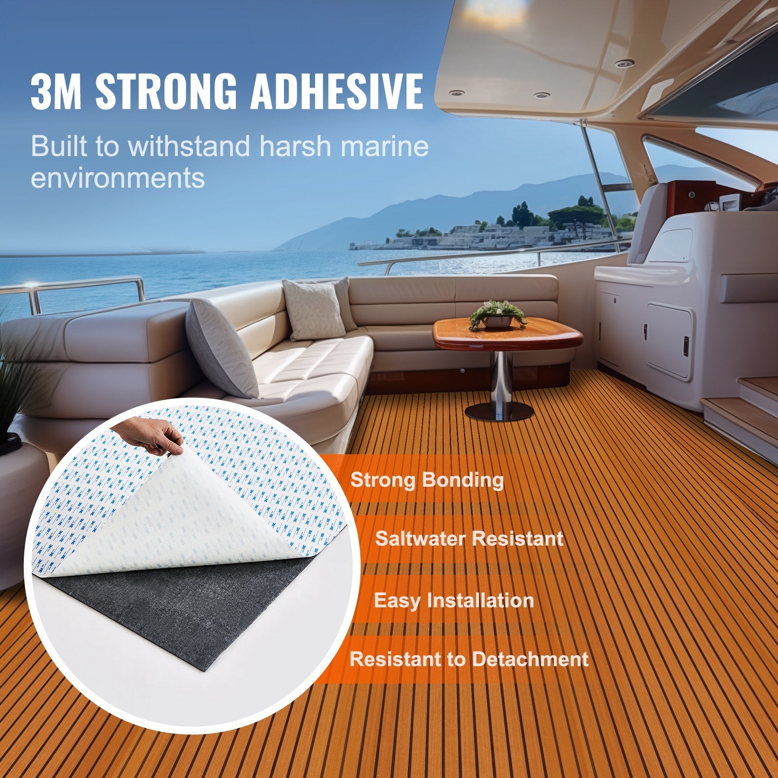 Boat Flooring, EVA Foam Boat Decking 94.5" X 46", Non-Slip Self-Adhesive Flooring, 29.9 Sq.Ft Marine Carpet for Boats, Yacht, Pontoon, Kayak Decking