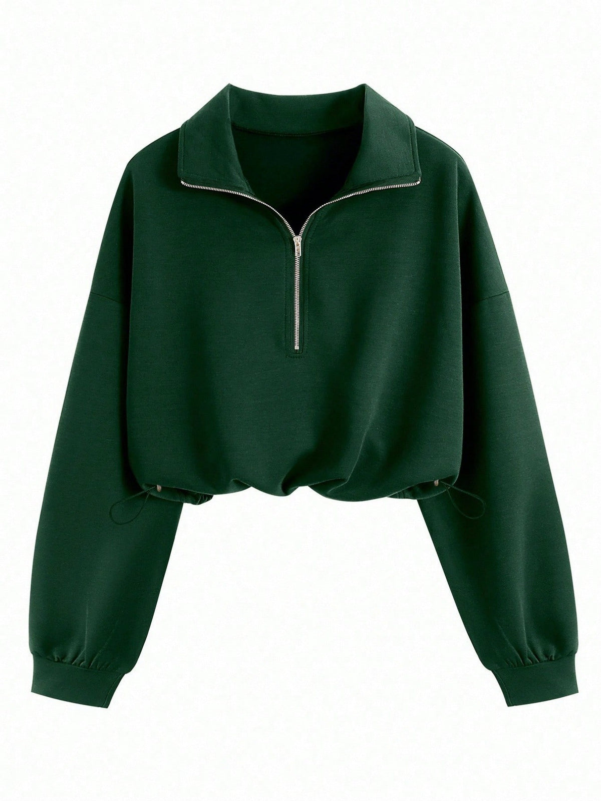 Women's Half Zip Jacket - Cropped Waist-Shaping Casual Jacket, Six Colours, S-XXL - Amora