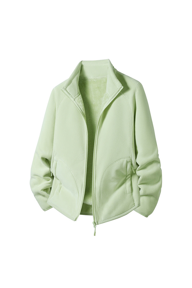 Double-Sided Polar Fleece Jacket - Thick Thermal Zip-Up Fleece, Eight Colours, M-5XL - Amora