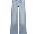 Women's Mid Waist Wide Leg Jeans - Retro Straight Leg Floor Length Denim, Six Colours, XS-L - Amora