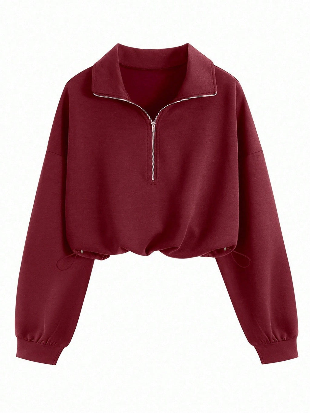 Women's Half Zip Jacket - Cropped Waist-Shaping Casual Jacket, Six Colours, S-XXL - Amora