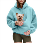 Women's Hooded Pullover Sweatshirt - Loose Fit Top with Front Pet Pocket, Seven Colours, S-XXL - Amora