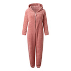 Women's Hooded Corduroy Jumpsuit - Fleece Lined Cat Ear Onesie with Pockets, Nine Colours, S-5XL - Amora