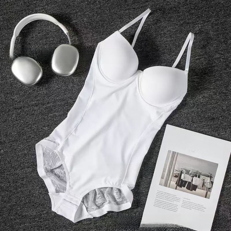 Women's One Piece Shapewear - Seamless Lace Bodysuit with Built-In Bra, Seven Colours, S-3XL - Amora