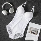 Women's One Piece Shapewear - Seamless Lace Bodysuit with Built-In Bra, Seven Colours, S-3XL - Amora
