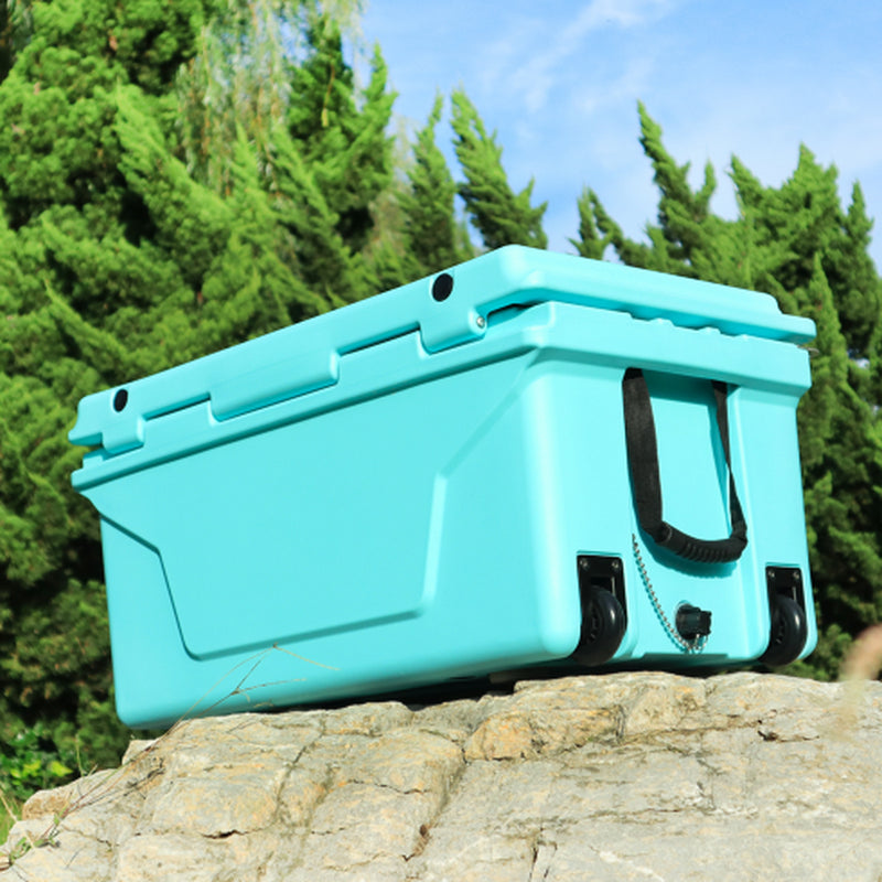 Hot Selling Blue Color 65QT Outdoor Cooler Fish Ice Chest Box Popular Camping Cooler Box