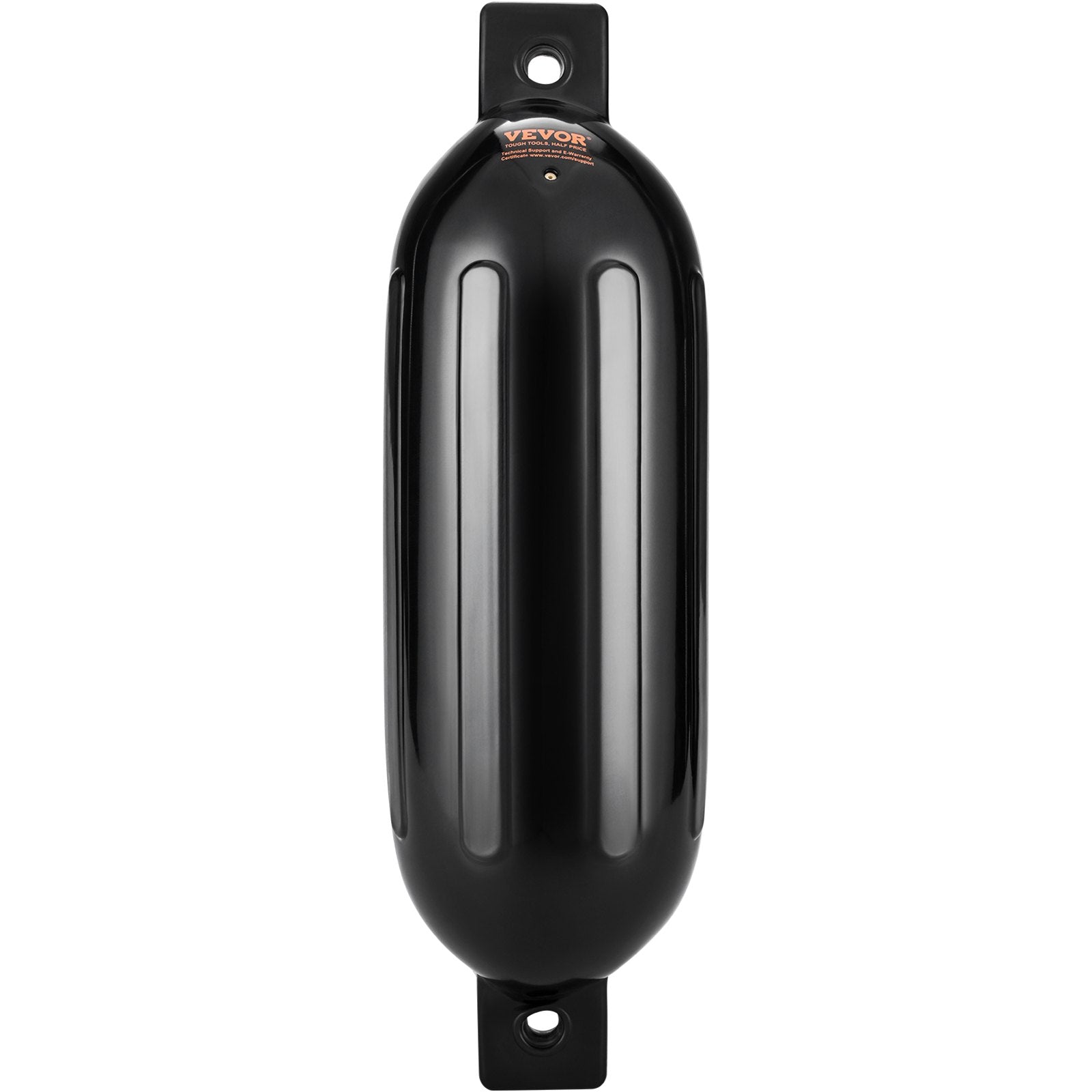 Boat Fenders, 5.5 X 20 Boat Bumpers for Docking, Inflatable Ribbed Fender with Center Holes, Marine Boat Dock Fender Bumper with Air Pump, 4 Needles and 4 Ropes and Storage Bag, Black