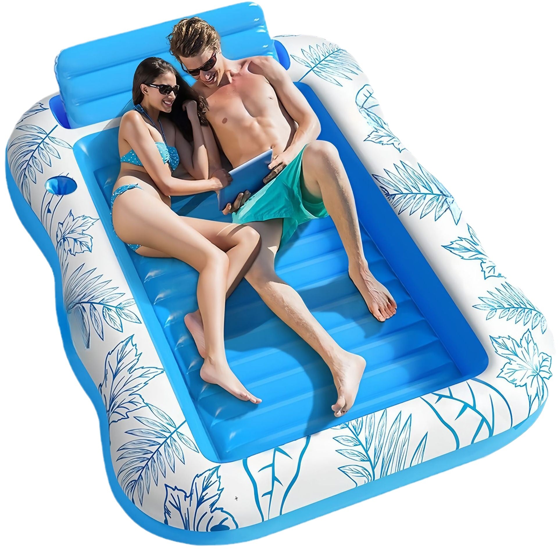 Inflatable Maple Leaf Floating Bed Swimming Ring Backrest Float Raft