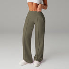 Women's High Waisted Wide Leg Trousers - Pleated Stretch Pants, Eleven Colours, S-3XL - Amora