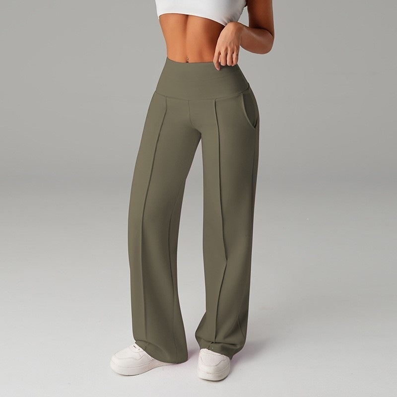 Women's High Waisted Wide Leg Trousers - Pleated Stretch Pants, Eleven Colours, S-3XL - Amora