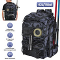 42L&11Gal Fishing Backpack Large Capacity Fishing Tackle Storage Bag with Rod Holders 16-Pocket Water-Resistant with Divider Adjustable Padded Straps for Fishing Gear Outdoor Camping Hiking