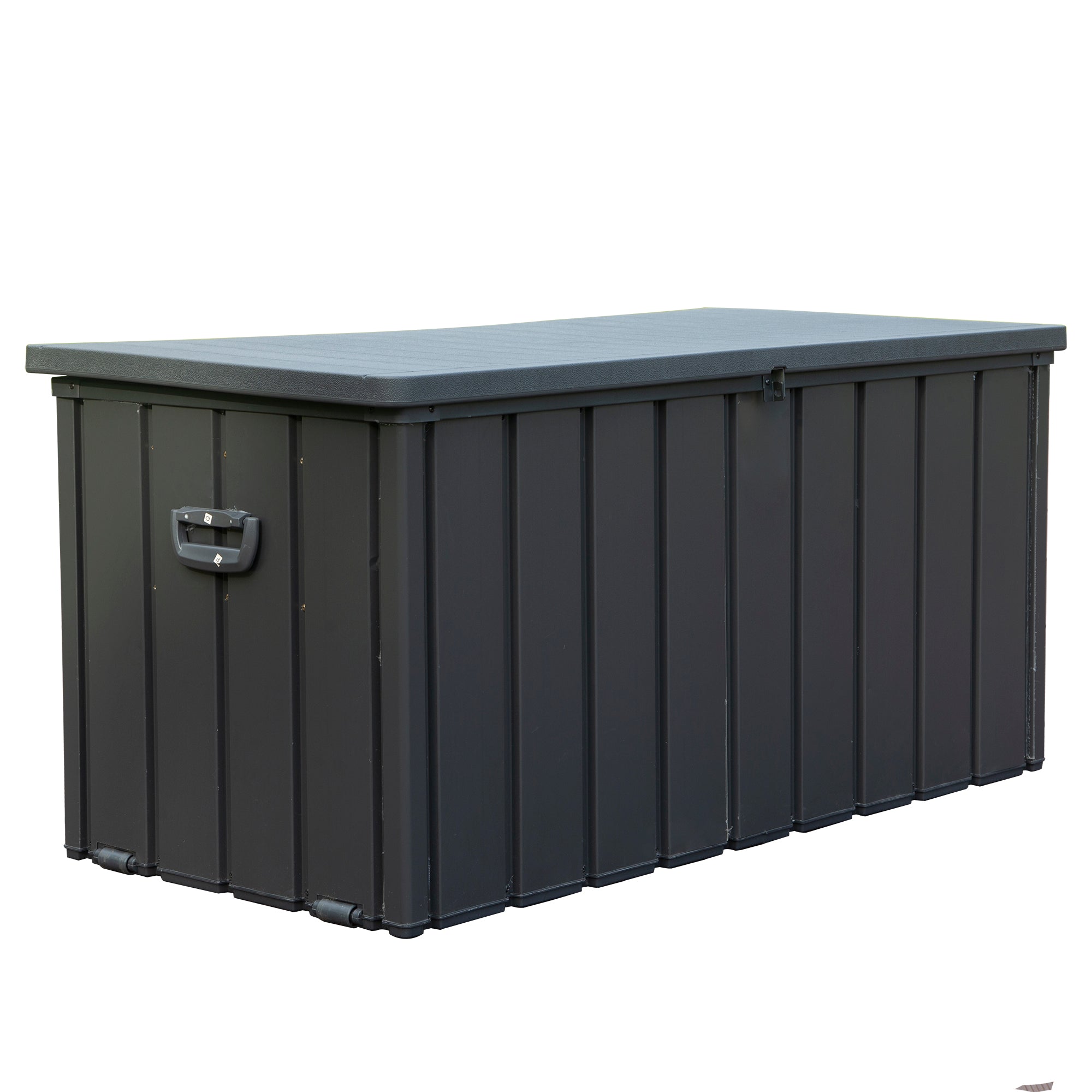 Gallon Outdoor Storage Deck Box Waterproof, Large Patio Storage Bin for outside Cushions, Throw Pillows, Garden Tools, Lockable Dark Gray