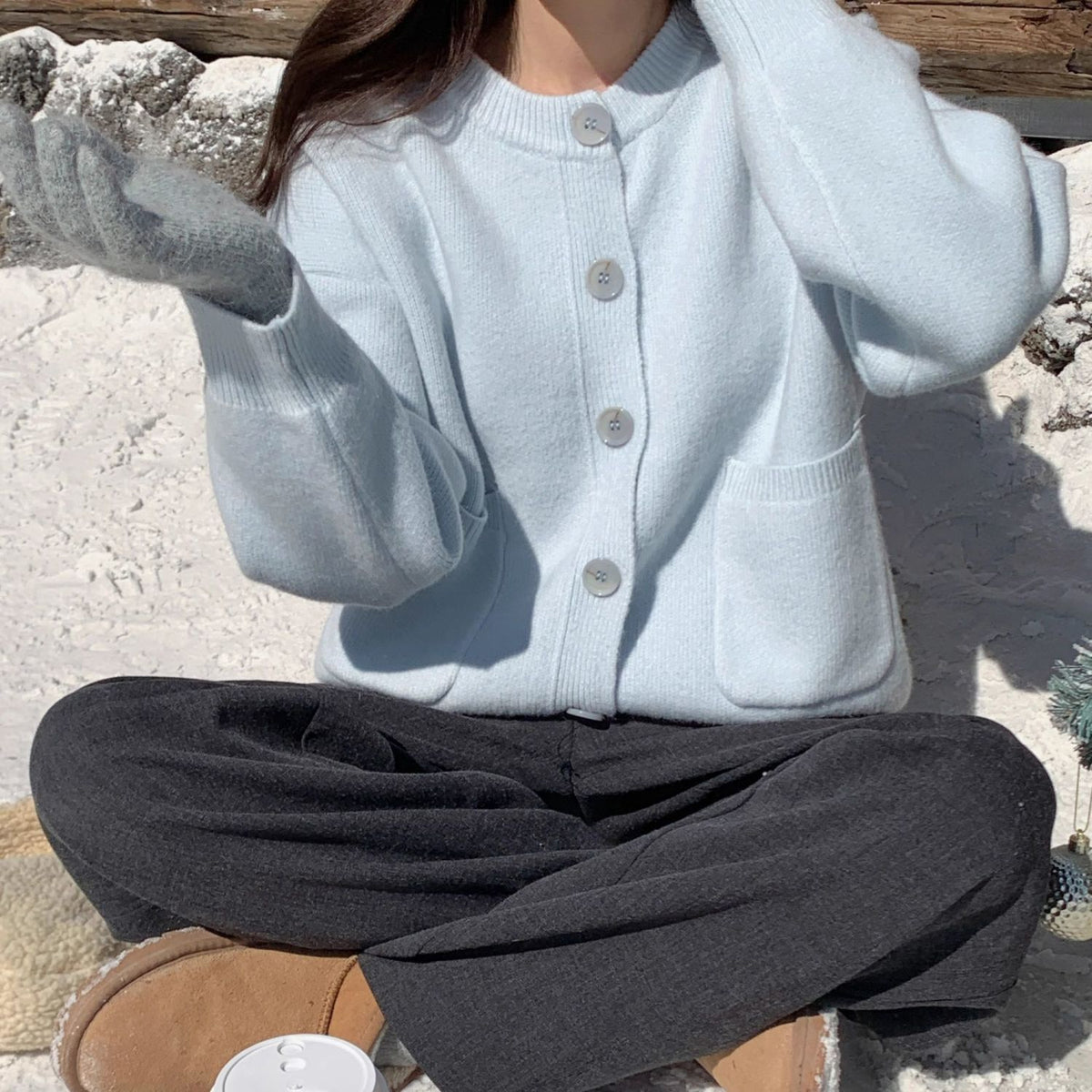 Women's Thick Knit Cardigan Coat - Button Front Longline Sweater Jacket, Loose Fit, S-3XL - Amora