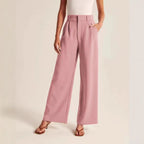 Women's High Waisted Wide Leg Trousers - Belted Pants with Real Back Pockets, Eight Styles, XS-5XL - Amora