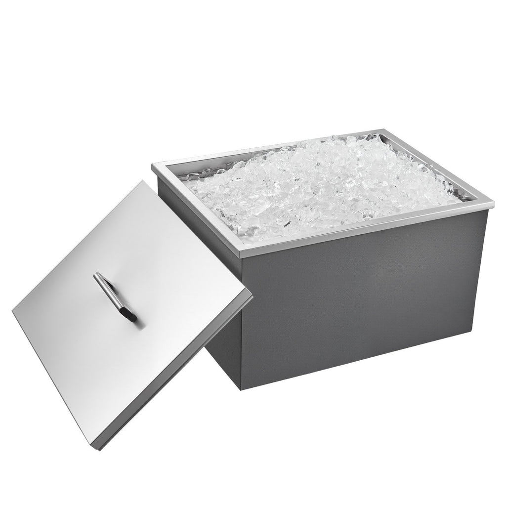 45.3 Qt Drop in Ice Chest Ice Cooler Ice Bin Stainless Steel 22'X17'X12'