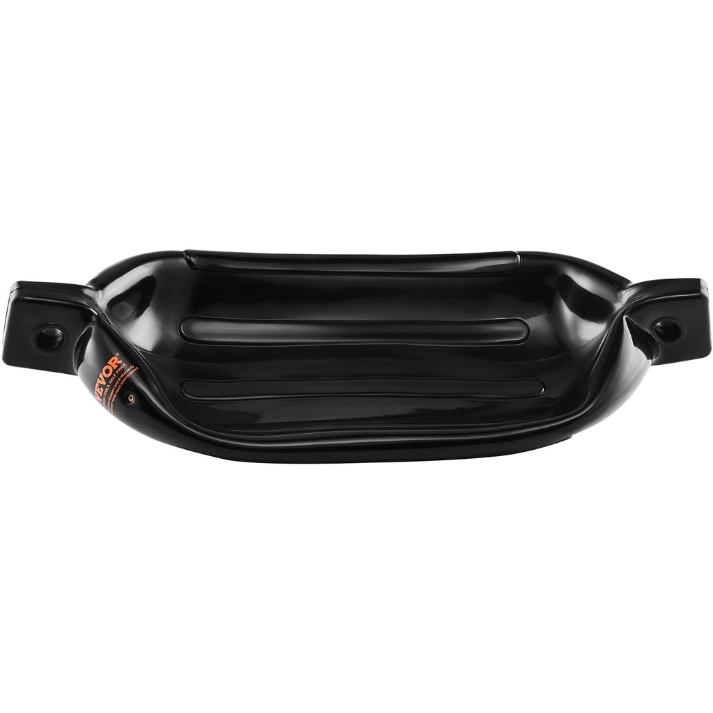Boat Fenders, 5.5 X 20 Boat Bumpers for Docking, Inflatable Ribbed Fender with Center Holes, Marine Boat Dock Fender Bumper with Air Pump, 4 Needles and 4 Ropes and Storage Bag, Black