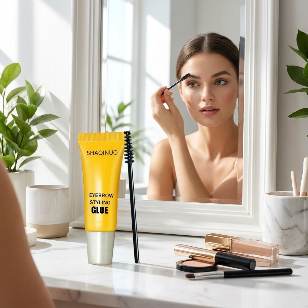 Eyebrow shaping gel used at a vanity