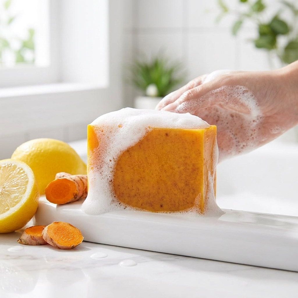 Turmeric kojic acid soap with botanicals
