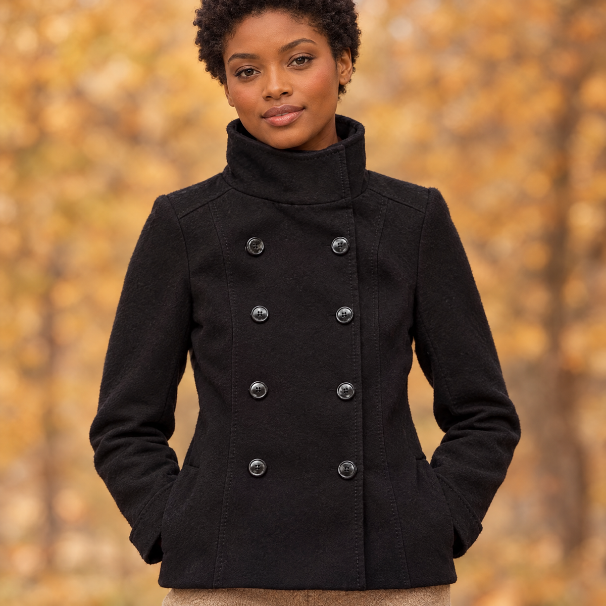 Women's Double-Breasted Cropped Jacket