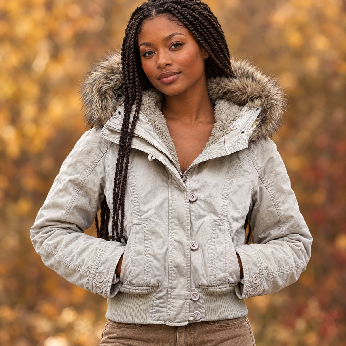 Women's Fleece-Lined Hooded Jacket