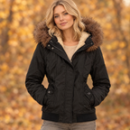 Women's Faux Fur Hood Fleece Jacket